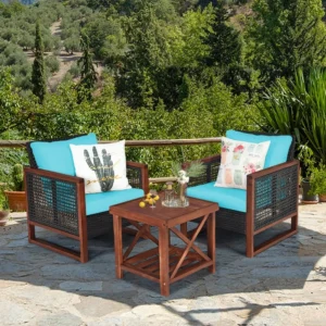 3PCS Rattan Wicker Patio Set