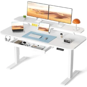Electric Standing Desk with Drawers,