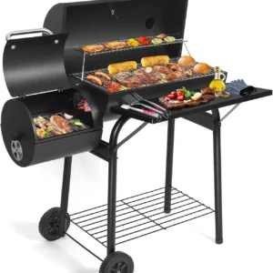 Portable Charcoal Grill & Smoker Combo