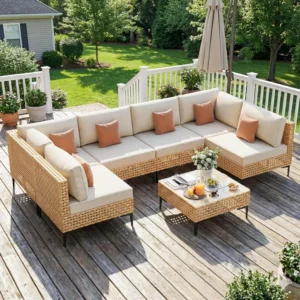 7 Piece Large Outdoor Sectional Sofa