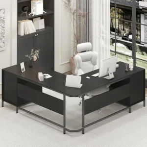 L Shaped Desk with 6 Drawers