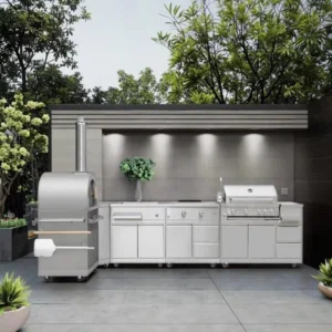 Stainless Steel Movable Modular Outdoor Kitchen BBQ Island