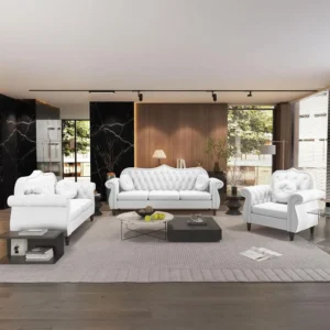 Modern Velvet Chesterfield Sofa Set