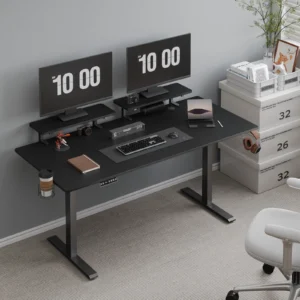 Standing Desk w/ 2 Adjustable Monitor Shelves,