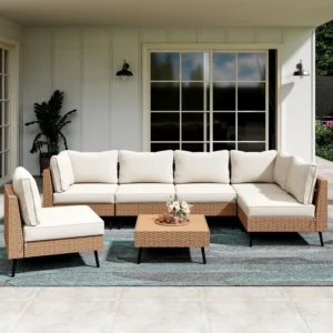 Outdoor Patio Furniture, 7 Piece Outdoor Sectional