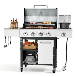 Upgraded 4-Burner Propane Gas BBQ Grill