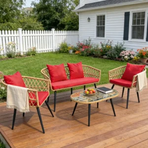 4 Piece Outdoor Patio Furniture Set