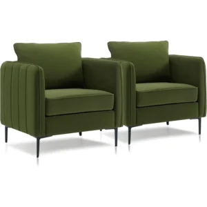 Velvet Accent Chairs Set of 2