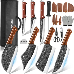14PCS Hand Forged Butcher Knife Set