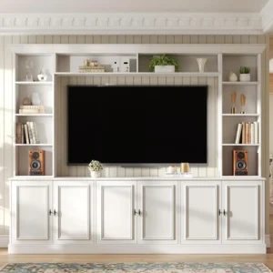 4-Piece Entertainment Center Wall Unit TV Stand Bookshelves
